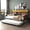 Black+Brown + MDF+Metal, variant on Twin Daybed with RGB LED Lights & Charging Station, Height Adjustable Day Bed Frame with Trundle, Versatile Metal Sofa Bed Frame for Bedroom, Living Room, Guest Room, Black