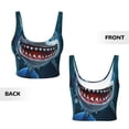 thumbnail image 5 of Lsque Cartoon Cute Shark Printed Women'S Sports Bra, Compression, Moisture Wicking, High-Impact Sports Bra For Women,Supportive sports bra-X-Large, 5 of 9