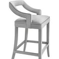 thumbnail image 5 of Home Square 30.7" Transitional Velvet Upholstered Bar Stool in Gray - Set of 2, 5 of 8