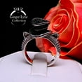 thumbnail image 2 of Tophat Cat Statement Ring for Women by Ginger Lyne Black Plated Cz Kitty Ring for Her, 2 of 5