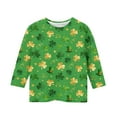 thumbnail image 4 of Tauxra Chandail de la Saint-Patrick pour Adultes, Chandail à Col Rond Imprimé à Manches 3/4, T-Shirt Décontracté à Manches Longues avec Graphique de Trèfle pour Activités Festives, 4 of 6