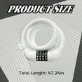 thumbnail image 2 of MELIVO Bike Lock,47.24" Bike Locks,Cable Bicycle Lock Scooter Lock,White, 2 of 4