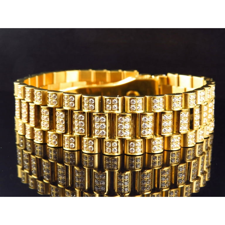 Mens gold bracelet on sale walmart