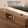 thumbnail image 3 of Fluted TV Stands for TVs Up to 80 Inches, Mid Century Modern Entertainment Center with Open Storage Compartments,Media TV Consoles 70" Long Wooden TV Console, 3 of 7