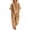 Khaki, variant on Linen Sets for Women 2 Piece Cotton 3/4 Sleeve Wrap Top And Wide Leg Pants Loose Fit Summer Outfit for Travel Beach