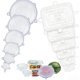 thumbnail image 1 of 12 pcs Tapas Elásticas de Silicona (6 Redondos Y 6 Cuadrados), Envoltura Plástica Reutilizable Alternativa, Cubierta de silicona, para Mantener los Alimentos Frescos, Resistentes al Calor (12), 1 of 4