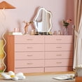 thumbnail image 3 of UBesGoo Pink Chest of Drawers Dresser Wood Organizer Cabinet, 4 Drawer Nightstand Side Table, Furniture for Bedroom, 3 of 18