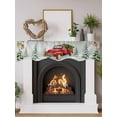 thumbnail image 2 of Christmas Truck Fireplace Mantle Scarf, Xmas Trees Red Birds Snowflake Winter Mantel Cover Table Runner for Home Living Room Door Window, Indoor Outdoor Holiday Party Decor 17" x 60", 2 of 6