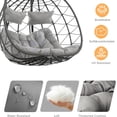 thumbnail image 3 of Double Egg Swing Chair with Stand, 2 Person Outdoor Indoor Hammock Hanging Chair with Cushion,Patio Wicker Hanging Egg Chair w/Cushion 700LBS Capacity for Bedroom, Balcony, Garden, 3 of 7