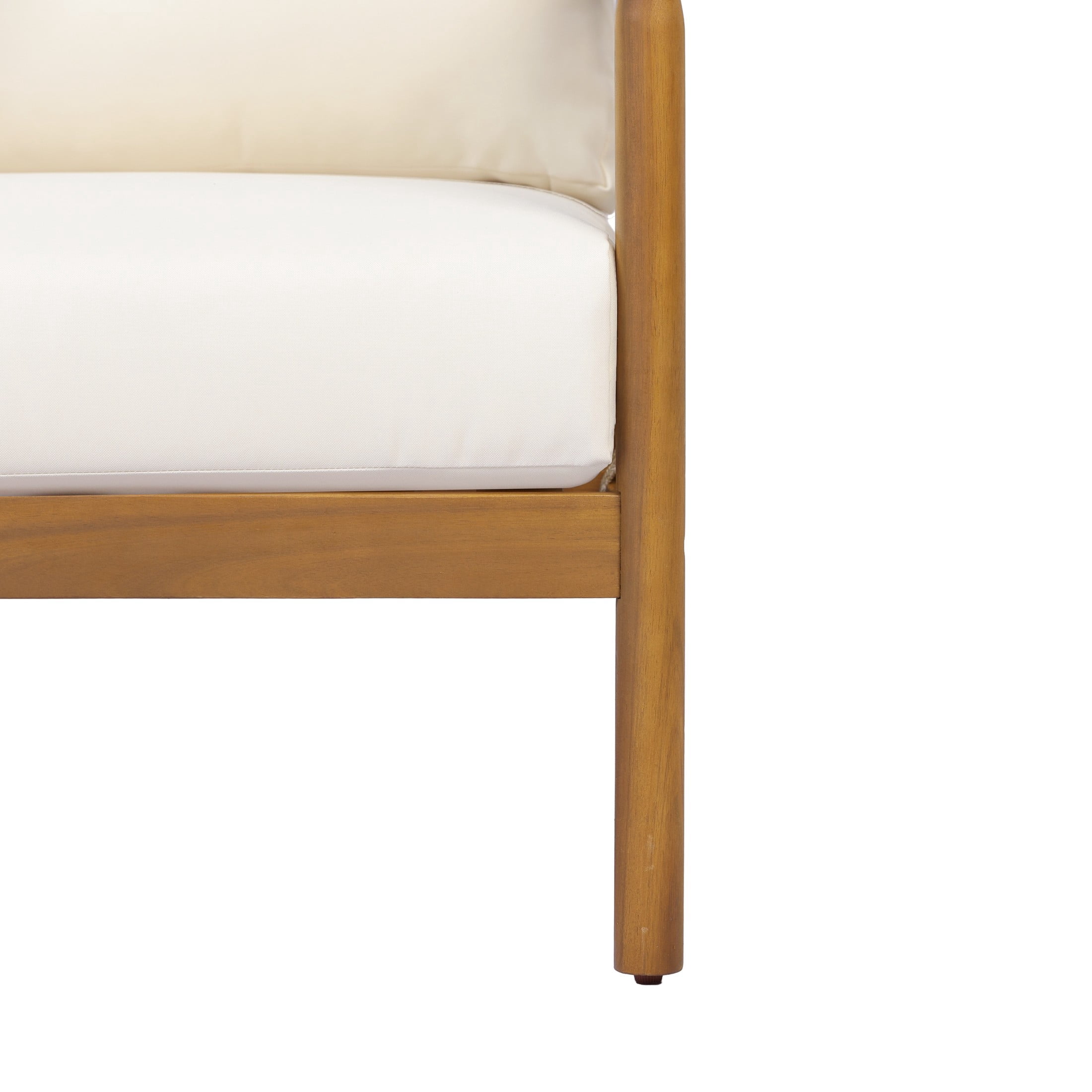 Christopher Knight Home 3-Piece Wood Outdoor Sofa Set with Cushions, 4 Seats, Teak+Cream