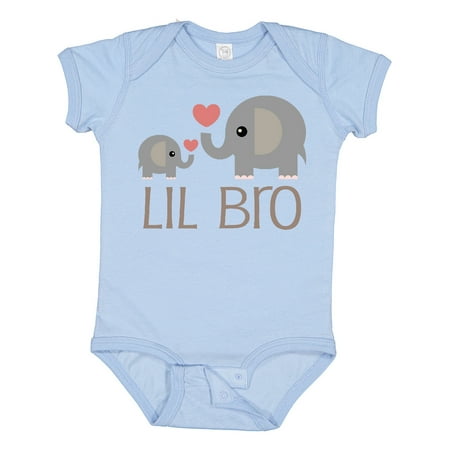

Inktastic Lil Bro Matching Elephant Gift Baby Boy Bodysuit
