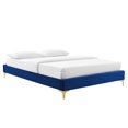 thumbnail image 5 of Platform Bed Frame, Tufted, Rivet Nailhead, Full Size, Blue Navy, Fabric, Bedroom, Modern Contemporary HB35331, 5 of 15