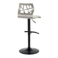 thumbnail image 6 of Folia Adjustable Bar Stool, Black Bar Stools, Bar Chairs, Swivel Bar Stools, Bar Stools Set of 2, Bar Stools for Kitchen Counter (Light Grey Wood, Light Grey Fabric), 6 of 6