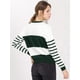 thumbnail image 5 of INSPIRE CHIC Suéter de punto casual con cuello redondo y bloque de color a rayas para mujer Verde beige XL, 5 of 6