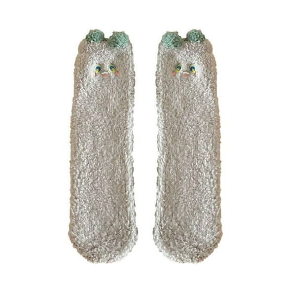 MZXELPRJD No Show Socks Womens Fuzzy Socks Ear Design Tube Socks Cute Animal Socks Fluffy Soft Winter Warm Socks Christmas Easter Giftsfor Women, Socks Womens Size 9-11 Khaki