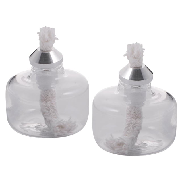 2PCS PIEZAS DE MOTOR LÁMPARA DE PEQUEÑA Y SUMINISTROS DE LABORATORIO WICK, CAPACIDAD DE 8ML Yotijar Mini lámpara de alcohol