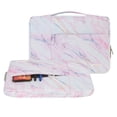 thumbnail image 2 of MOSISO Laptop Sleeve Briefcase for 13 inch New MacBook Pro A2251 A2289 A2159 A1989 A1706 A1708 New Air 13 A2179 A1932 Polyester Notebook Sleeve Case Bag, Pink Marble, 2 of 6