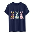 thumbnail image 4 of Plus Size Shirts for Men under $5 Short Sleeve Round Neck Easter Eggs Rabbit Print Shirt Navy S, 4 of 5