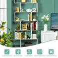 thumbnail image 5 of Gymax 6 Tier S-Shaped Bookshelf Storage Display Bookcase Decor Z-Shelf White, 5 of 10