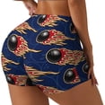 thumbnail image 1 of Fotbe Bowling Ball And Flame Shorts Sin Costuras – Shorts Deportivos de Cintura Alta para Mujer, Elásticos para Gimnasio, Yoga, Running o Ciclismo-Small, 1 of 8