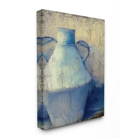 Pottery Barn Bathroom Colors The Stupell Home Decor Collection Cracked Rustic Wall Painting Blue Pottery Stretched Canvas Wall Art, 16 x 1.5 x 20 ()