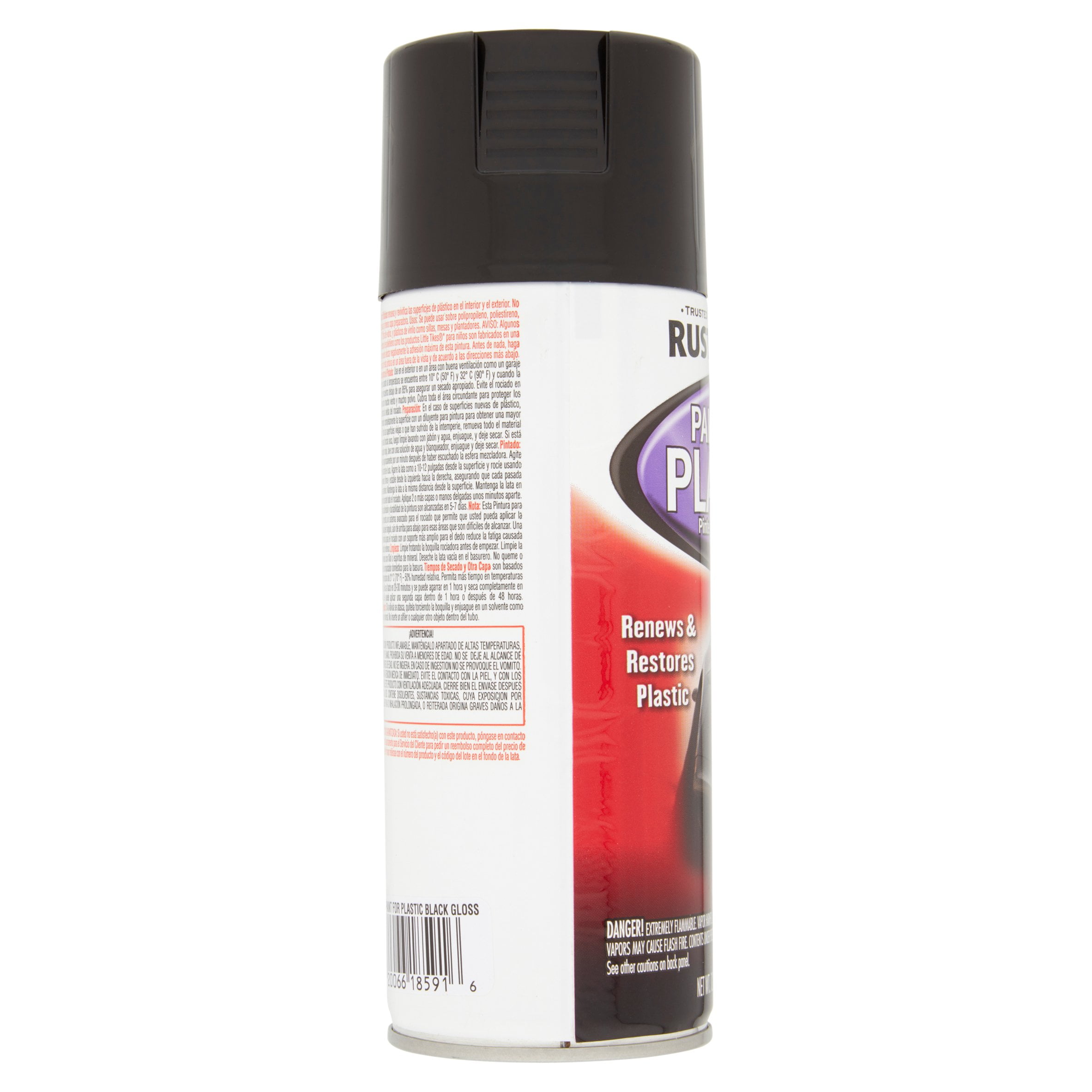 Rust-Oleum Automotive 248649 12-Ounce Paint For Plastic Spray, Gloss Black