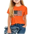 thumbnail image 3 of Jinhomg American Flag Shirts for Kids Casual Short Sleeve Crew Neck Tees USA Patriotic Summer Tops Boys Girls 4Th of July Gifts Orange 140, 3 of 8