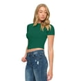 thumbnail image 4 of Natural Uniforms Womens Buttery Soft, Super Stretch Y2K Long Sleeve Baby Tee Crop Top (True Hunter Green, X-Large), 4 of 6