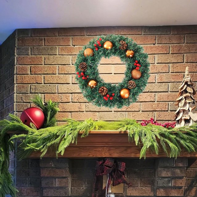 Christmas Wreath Rattan Christmas Decoration Wreath Door Hanging Hotel Scene