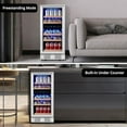 thumbnail image 7 of 15 Inch Beverage Refrigerator, 96 Cans Beverage Fridge Stainless Steel w Double-Layer Tempered Glass Door for Beer Wine Soda, Freestanding & Built In Wine Cooler w Safety Lock for Home, Office or Bar, 7 of 7