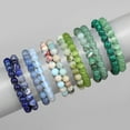 thumbnail image 5 of 2pcs/set Natural Stone Bracelet 8mm Round Agates Fluorite Aventurine Turquoises Opal Beads Bracelets for Women Men Yoga Jewelry, 5 of 8