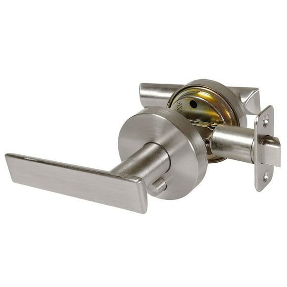 Designers Impressions Laurel Design Contemporary Satin Nickel Privacy Euro Door Lever Hardware (Bed and Bath)