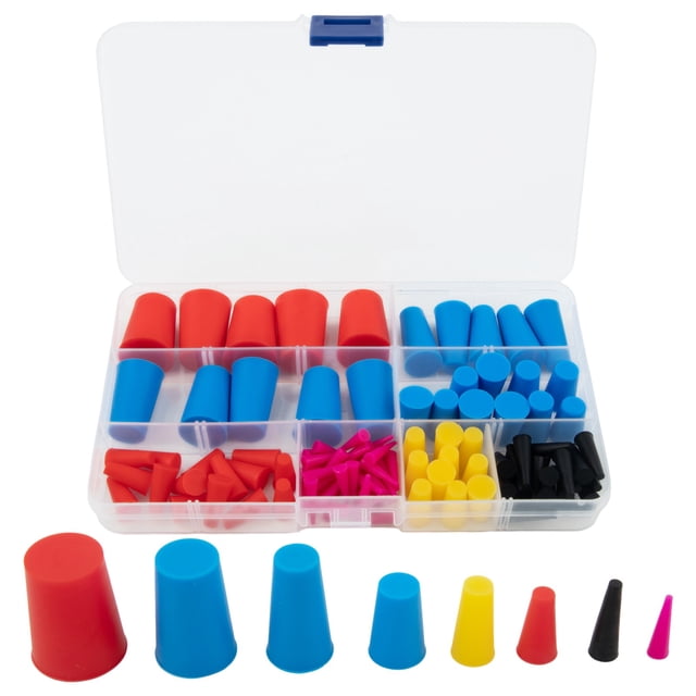 Ensemble Complet de Bouchons en Silicone 105 Pcs Assortiment pour Diverses Applications