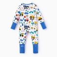 thumbnail image 3 of PatPat Baby Boy Pajamas Viscose from Bamboo 2-Way Zip Fold-Over Foot Cuffs 2Pack Baby Sleepers, 3 of 10