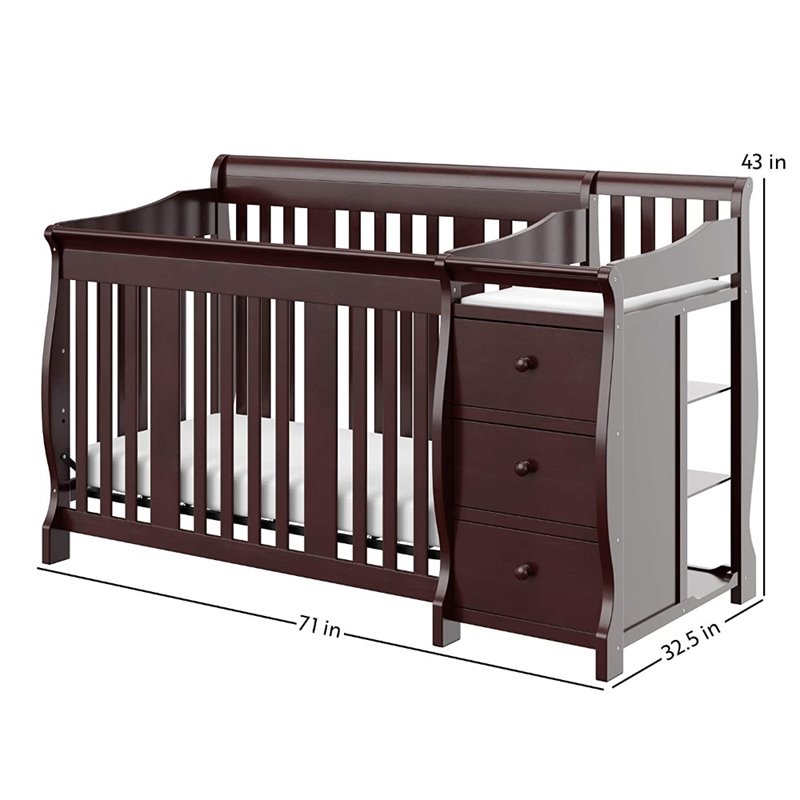 3-Piece Crib and Changing Table Set with Dresser and Glider Ottoman in Espresso - image 5 of 21