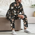 thumbnail image 7 of Yiaed Lilies Flowers Print Men’s Pajamas Set - Long Sleeve Button Down Sleep Shirt and Pajama Bottoms Sleepwear Set Mens Pjs Sets Men's Pajama Bottoms-X-Large, 7 of 7