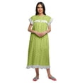 thumbnail image 2 of Moomaya Printed WoMen's Button Placket Mid Calf Nightdress Cotton Nightwear, 2 of 6