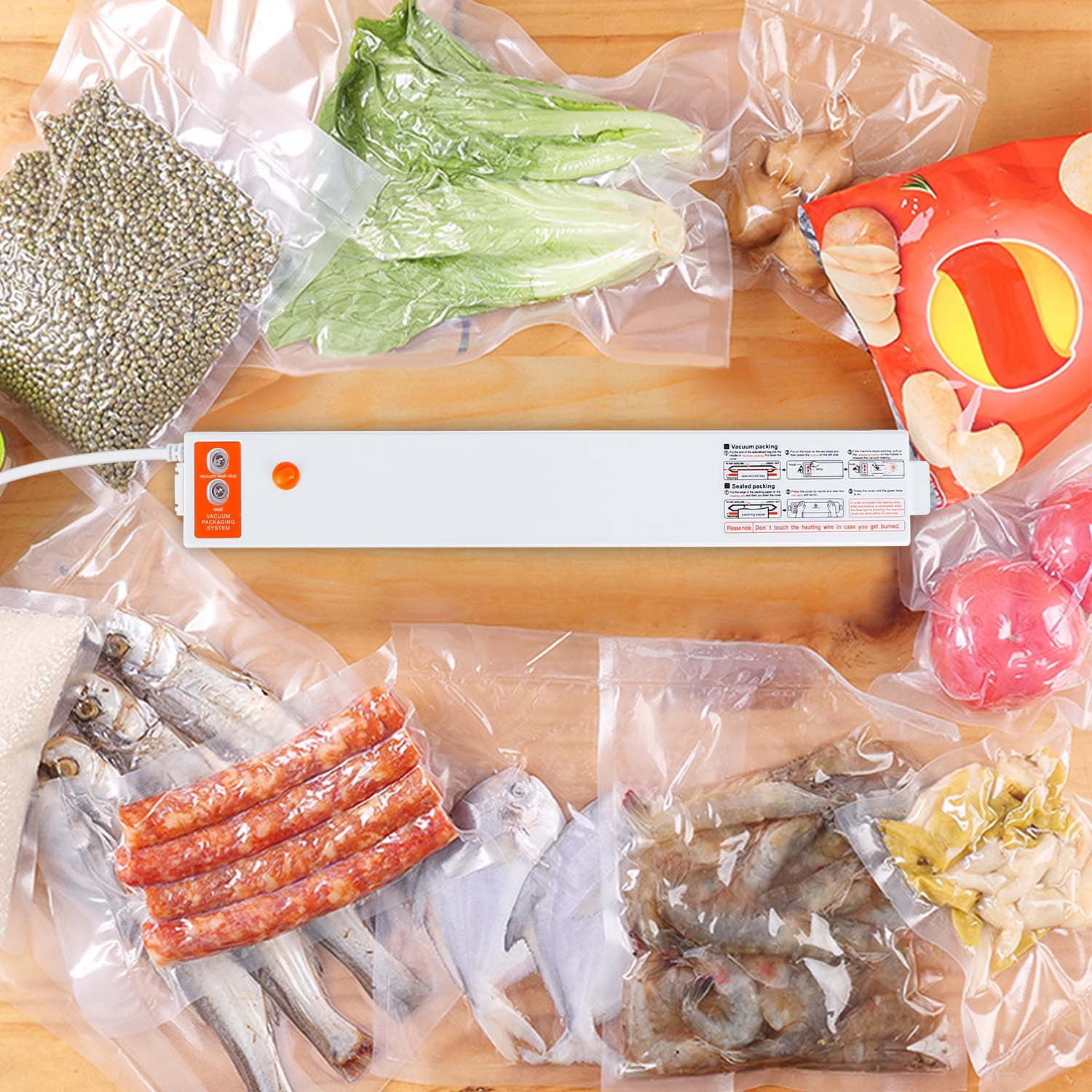 Electric Vacuum Sealer Machine Household Automatic Food Vacuum Sealer Quick Sealing System Machine For Fresh Food Dry Moist Food
