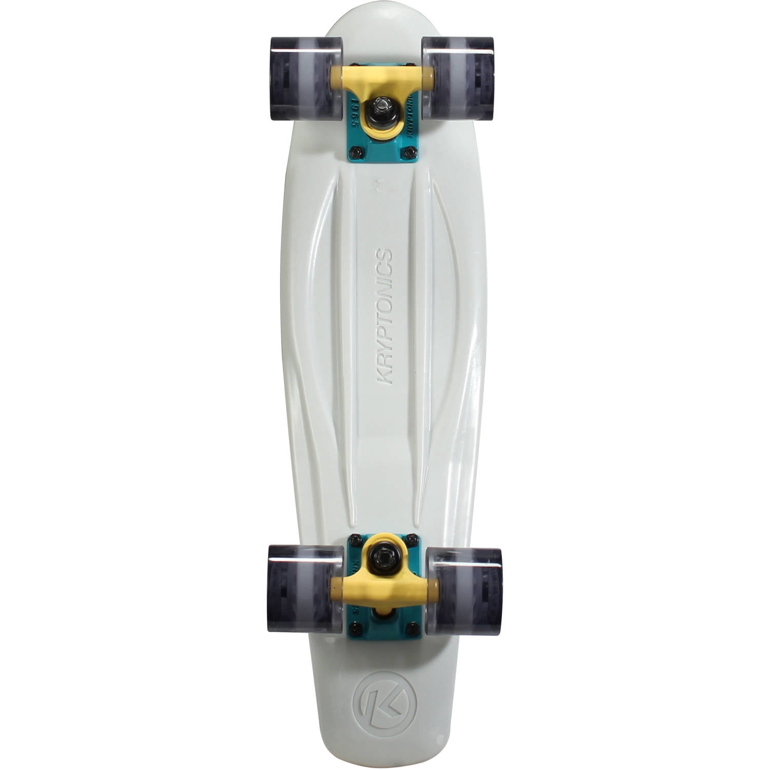 Kryptonics Original Torpedo Complete Skateboard (22.5" x 6"), Light Gray
