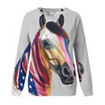 thumbnail image 5 of Royisotas Long Sleeve Women's Sweatshirts Raglan Fall and Winter Horse Graphic Pullover Casual Crewneck Trendy Gray Loose Fit No Hood Tops, 5 of 5