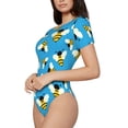 thumbnail image 2 of Easygdp Flying Bees Women'S Waist-Cinching Short-Sleeved Onesie, Olastic Onesiet,Snaps At Bottom,Easy To Put On And Take Off - Large, 2 of 9