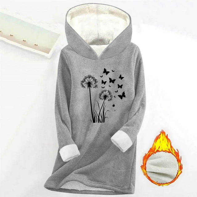 ZMFXJPE Chandails à Capuchon pour Femmes Mignons Chandail à Capuchon pour Femmes Chandails en Molleton pour Femmes Chandail pour Femme Chandail Uni pour Femmes (Gris, 2TG)