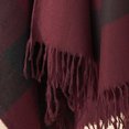 thumbnail image 4 of Xfvqtps Women Cape Tassels Plaid Printing Classical Wool Thickened Warm Loose Windproof Coldproof Warm Winter Cardigan Shawl Wraps Red, 4 of 6