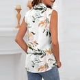 thumbnail image 5 of Xdegoge Sleeveless Blouse for Women V Neck Lapel Collar Work Office Tank Tops Retro Vertical Striped Print Slimming Fit Breathable Soft Satin Fabric Summer Tops, 5 of 6