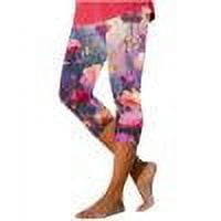 Fanxing Capri Leggings for Women Impressionist Oil PaintingTummy Control Knee Length No Pockets High Waisted Yoga Pants Soft Workout TightsMulticolor,L