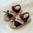 thumbnail image 3 of LYHaoo Girls Sandals Girls' Sandals Summer Children's Bow Western Shoes Little Girls Baby Soft Bottom Beach Shoes Sizes 24 Little Kid(2.5-3 Years), 3 of 5