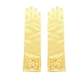 thumbnail image 2 of Eoperou 1 Pair Children Performance Gloves Faux Pearl Bow Decor Solid Color Full Fingers Satin Flower Girls Gloves Princess Style Cosplay Gloves, 2 of 8