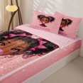 thumbnail image 3 of Castle Fairy Black Cute Princess Zipper Full Size Comforter Sets with Fitted Sheet and 2 Pillowcases,Dreamy Glitter Print Zipper Bedding Set,Pink Silver Brown,4pcs, 3 of 6