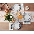 thumbnail image 3 of Table Runner Dresser Scarves 48 Inch Long, Modern Arch Geometric Line Art Linen Dining Table Runners Orange Circle Sun Stripes Pattern Tabletop Scarf for Wedding Holiday Party Kitchen, 3 of 7