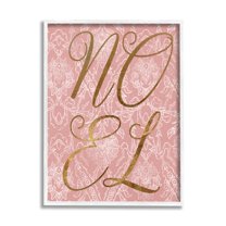 Noel Text Glam Detail Seasonal Botanical Pattern Inspirational Graphic Art Framed Art Print Wall Art